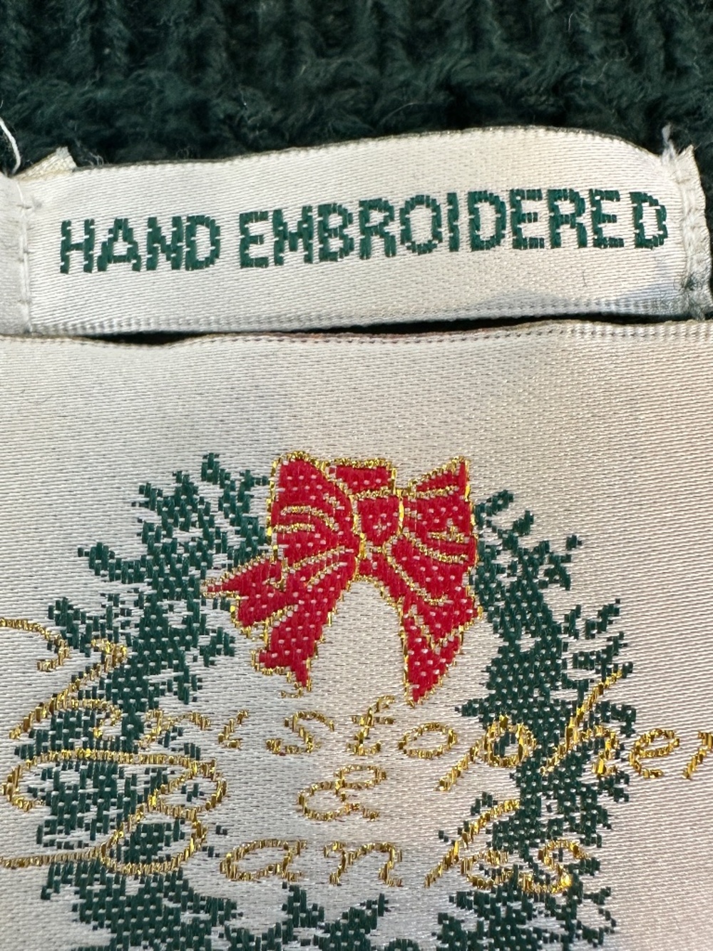 Vtg. CHRISTOPHER & BANKS Hand Embroidered Christmas V - Neck Cardigan Sweater XL - Picture 14 of 15